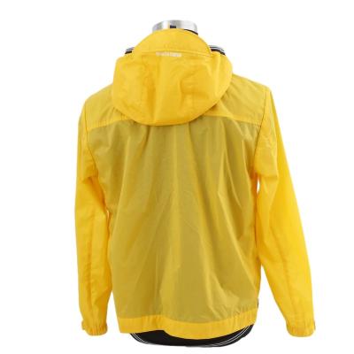 China Casual Save Cost 100% Polyester Coated Yellow UV Protective Elastic Banded Striped Stretch Jacket Removable for sale