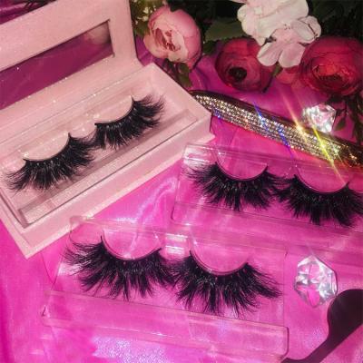 China Wholesale 25mm Thick 3D Mink Eyelashes Handmade Siberia Dramatic 25mm Mink Eyelashes With Custom Box for sale