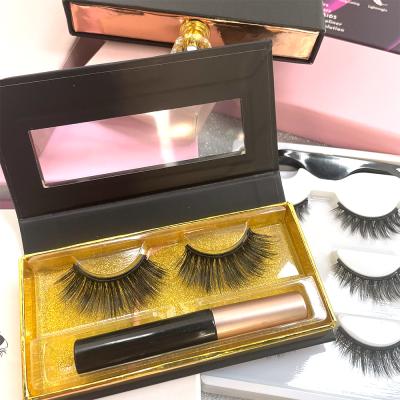 China Private Label Wholesale Private Label Eyelashes Natural False Silk 3D Eyelash Lash Lift Magnetic Eyeliner Custom 25Mm for sale