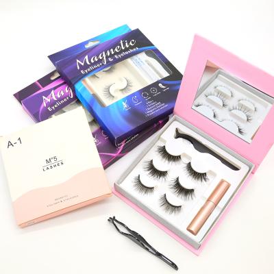 China Natural Best Quality Magnetic Eyeliner Eyelash Vendor Customized Magnetic Boxes Eyelash Lashes for sale