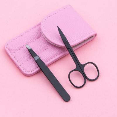 China Ladies Eyes Black Eyelash Tweezers Set Hot Sale Customized Colorful Eyebrow Makeup Tool Stainless Steel Eyelash Tweezers Set for sale