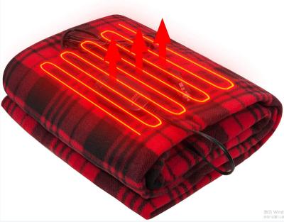 China Factory Anti-Static Fleece With Hi-Med-Low 45 Minutes Timer Function 12V Heating Car Electric Blanket for sale