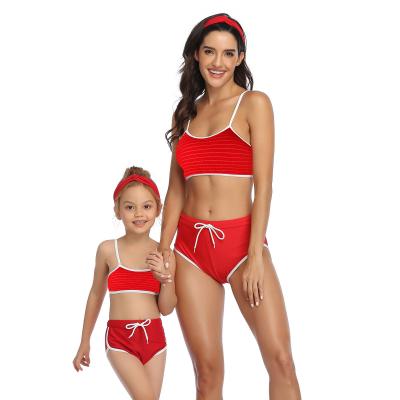 China Breathable Mommy and Me Custom Strapless Swimwear Matching Mommy and Daughter Swimwear for sale