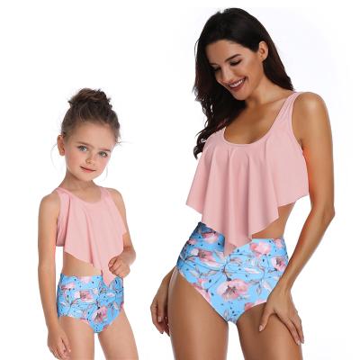 China Hotsell Kids Bikini Digital Printed Swimsuit Babies High Waisted Breathable Swimwear for sale