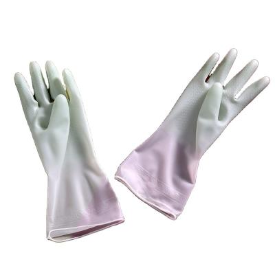 China One Piece Seamless Rubber Long Sleeve Dish Washing Cleaning Kitchen Peel Friendly Latex Gloves for sale