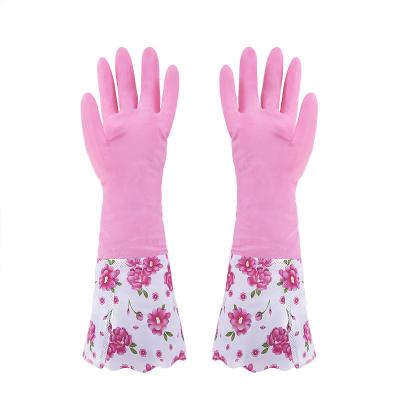 China Winter Thickening Latex Cleaning Washing Clothes Washing Dishes Gloves Durable Waterproof Gloves With Velvet for sale