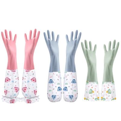 China Thickened Durable Cleaning Rubber Gloves Kitchen Dish Washing Glove Waterproof Housework Dishwashing Gloves for sale