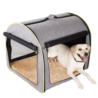 China Wholesale Breathable Soft Side Portable Dog Crate Foldable Indoor Pet Kennel House for sale