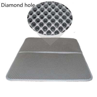 China Double Layer Collapsible Wholesale Viable EVA Cat Litter Mat with Supporting Diamond Hole Pattern for sale