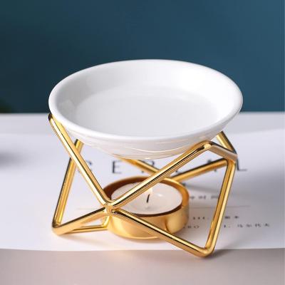 China Wax melt burner ceramic Fragrance Oil Burner Tealight Holder Candle Wax Melt Tart Warmer Gift 10.5*10.5*9cm for sale