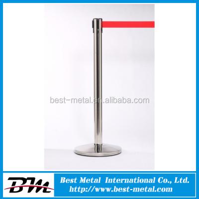 China Stainless Steel / Stainless Iron / Iron Metal Strip Retractable Security Management Queue Barriers for sale