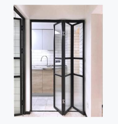 China Modern thin frame luxury aluminum bi folding door and profile aluminum doors for villa aluminum alloy private folding door for sale