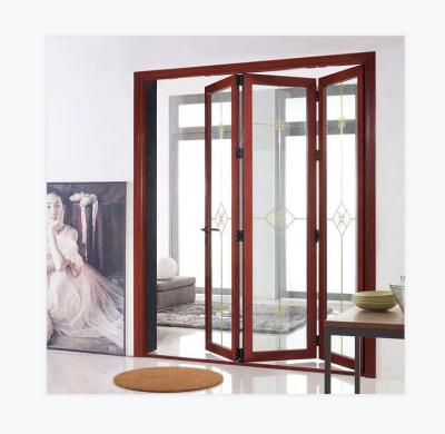 China Modern luxury aluminum bi folding door and aluminum profile doors for villa aluminum alloy private folding door for sale