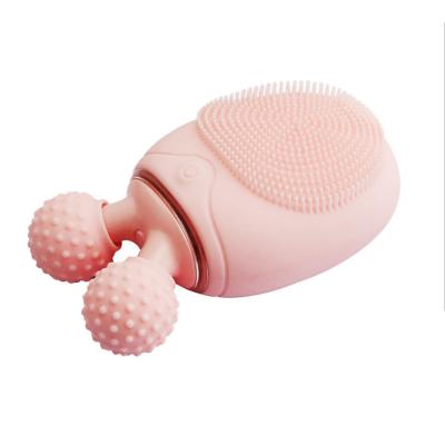 China Sale 2021 hot new ipx6 waterproof electric silicone face massager DEEP CLEANING electric cleansing brush with vibrating face brush for sale