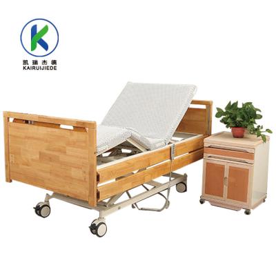 China high quality and cheap 3-Function Electric Wooden Side Rails Hospital Furniture Style Home Style Bed 3-Function Equipment for sale