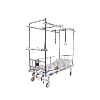 China Full set of hot selling metal manual orthopedic traction treatment hospital bed with mattress for sale