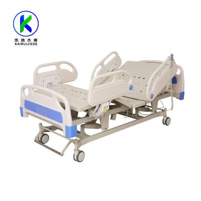 China Hospital Bed Factory ABS Side Rail Three Function Electric Hospital Bed With Center Contral for sale