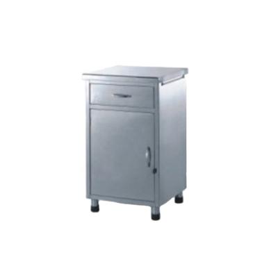 China Easy Clean Bed Side Locker Hospital Stainless Steel Bed Side Cabinet With Drawer And Cabinet for sale