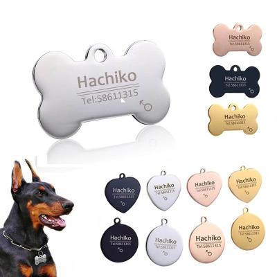 China Dog Tag Stainless Steel Maxery Personalized Name Engraved Viable ID Tag For Dog Collar Anti Loss Pet Nameplate Pendant for sale