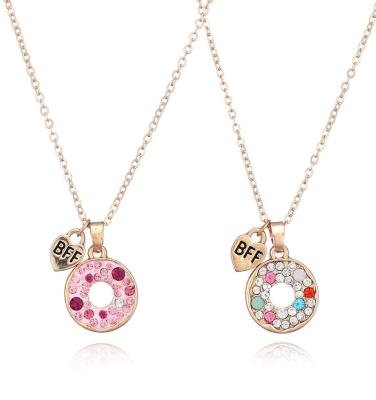 China Other MAXERY New Design Donut Link Chain Necklace For Kids And Girls Pendant Necklace For Kids Cute Necklace For Kids Gift for sale