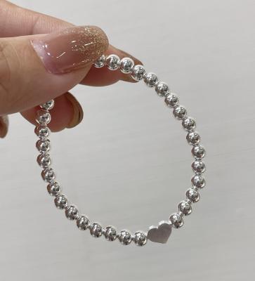 China MAXERY Cute Children's Jewelry Host Table Heart Shape Bracelet 925 Sterling Silver Bracelet For Baby Customized Logo Available for sale