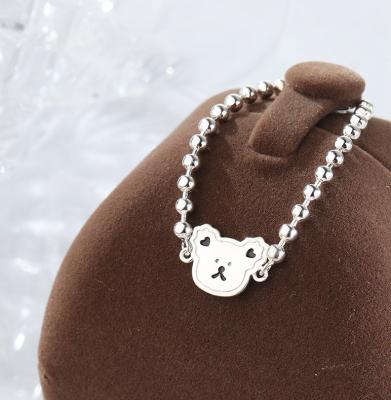 China MAXERY'S Cute Baby's Cute Bracelet 925 Sterling Silver Bear Bracelet for Baby Skin Friendly Silver Bracelet for sale