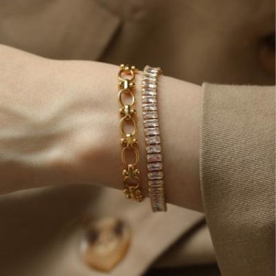 China Maxery Zircon Bracelet Women's Chain, Fashionable And Soft, FASHIONABLE Minimalist Thick, Gold Silver, Elegant Design, Full Of Diamond for sale