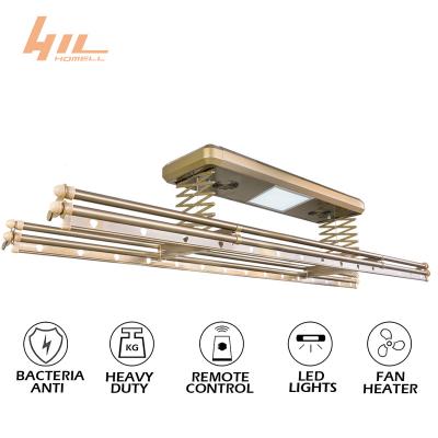 China Multifunctional Quick Dry Wall Mounted Clothes Drying Rack Full Aluminum Balcony Electric Smart Customized Ceiling Mounted Hangers for sale