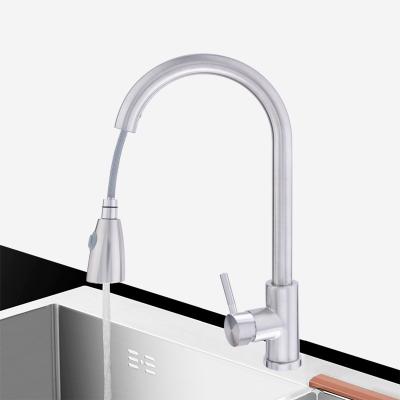 China Factory Wholesale Modern Kitchen Sink Faucet Pull Down Single Handle 304 Stainless Steel Cheap Faucets Watrer Kitchen Faucets for sale