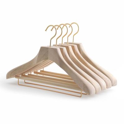 China Contemporary Custom Flocking Wood Wooden Non-slip Rack Home Clothing Rack Coat Hangers Clothing Rack for sale