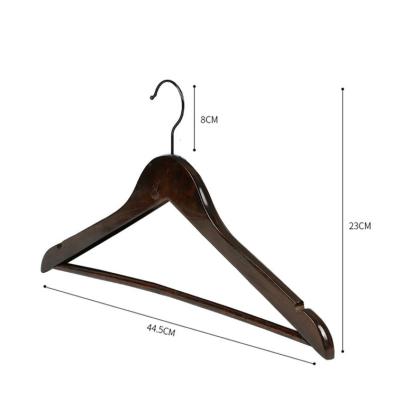 China Contemporary Wardrobe Wood Clothes Clothing Store Hotel Non-trace Wooden Hanging Hanger for sale