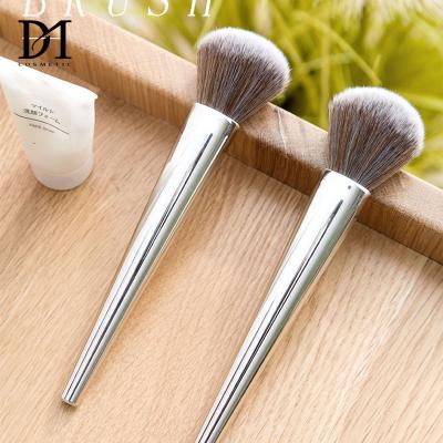 China Angular Blush Logo Vegan Synthetic Hair Custom Makeup Brush Rose Gold Conical Electric Powder Brush Long Handle Electric Makeup Brush for sale