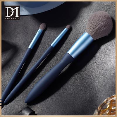 China Angular Blush PVC Handle 3pcs Frosted Tube Corn Fiber Hair Makeup Brush Synthetic Brush Maker Kit Private Label for sale