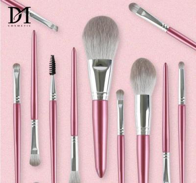 China Angular Blush Fiber Hair 10pcs Foundation Brush Makeup Airbrush Makeup Rrush Custom Red Set for sale