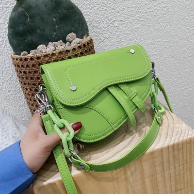 China Wholesale Fashion Solid Color Handbag Cross - Body Shoulder Bags Women Saddle Bag for sale