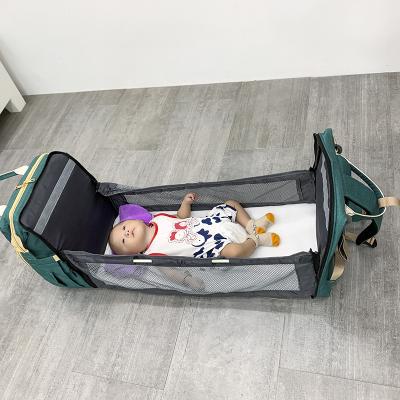 China 2020 New High Quality Mummy's Large Multi-Functional Baby Travel Backpack Foldable Bed Diaper Bag For Rest for sale