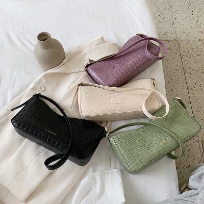 China Fashion Spring Women Bag Cheap Casual Crocodile Chain Handbag Small Stone Pattern Square Bag for sale