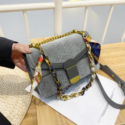 China 2020 New Fashion Fashion Scarf Decoration Handbag Wide Crossbody Bag Over The Shoulder Bag For Women for sale