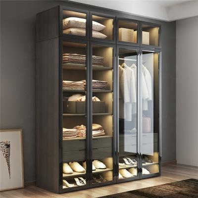 China Modern Adjustable Wardrobe Closets High (Height) Glass Wardrobe Designs for sale