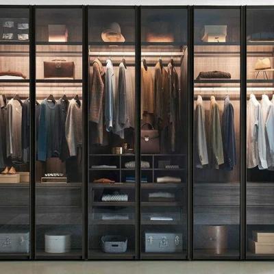 China Adjustable (Height) Customized Exoand Modern Clothes Wardrobe Bedroom Wall Wardrobe Metal Kleiderschrank Design for sale