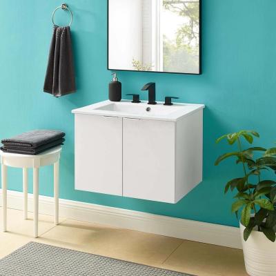 China Single White Bathroom Vanity Stainless Steel Bathroom Cabinet Hot Sales Environmentally Friendly / Durable For House Use for sale