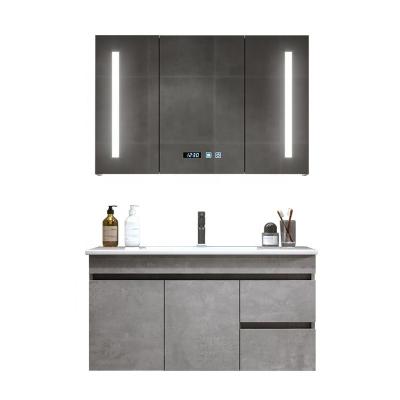 China Eco-friendly Light Luxury Modern Bathroom Cabinet Combination Bathroom Cabinet Smart Mirror Cabinet Bathroom Furniture for sale