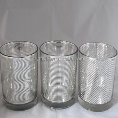 China Home Decoration Wave Shaped Candle Holders, Silver Votive Candle Holders, Silver Pillar Candle Holder Hurricane Candle Holder for sale