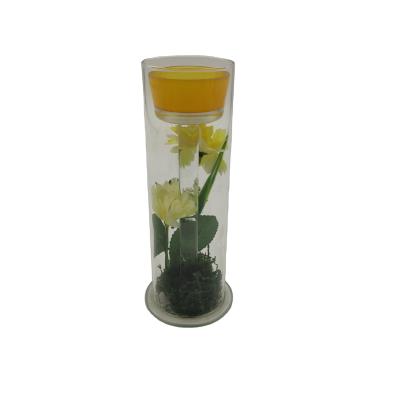 China China Custom Cylinder Flower Modeling Candle Glass Products for sale