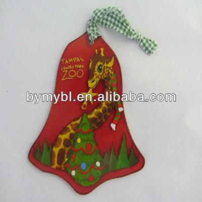 China GLASS ORNAMENT - RED GLASS GLASS RED DEER REIN BELL BELL Christmas ornament glass bell ornaments for sale