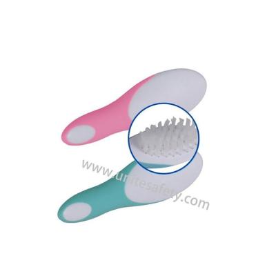 China Comfortable PP/TPE Material Baby Brush Comb Set Ergonomic Shape Soft Nylon Bristle Brush for sale