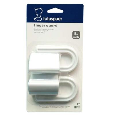 China Easy Install White PP PE Baby Safety Door Stopper Lock Finger Pinch Protector Door Finger Guard for sale