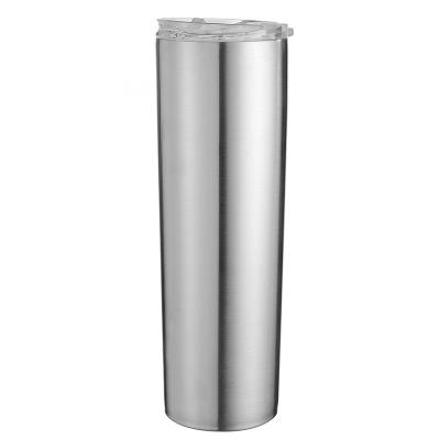 China Durable Portable 20oz Stainless Steel Double Thin Glass Wall Insulated Thermos Coffee Mug Direct Discoloration At Night for sale