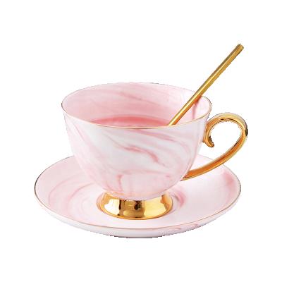 China Amazon Design Viable Hot Selling Marble Saucer Set Latte Cappuccino Tea Cup Ceramic Marble Bowl for sale