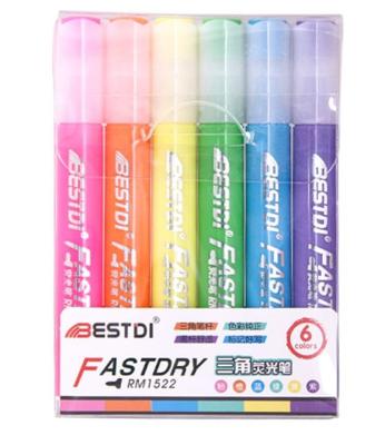 China YIHENG Smooth Marking Highlighter Pen 6 Colors High Quality Large Capacity Rough Line Marking Watercolor Pen Set Painting Pen for sale